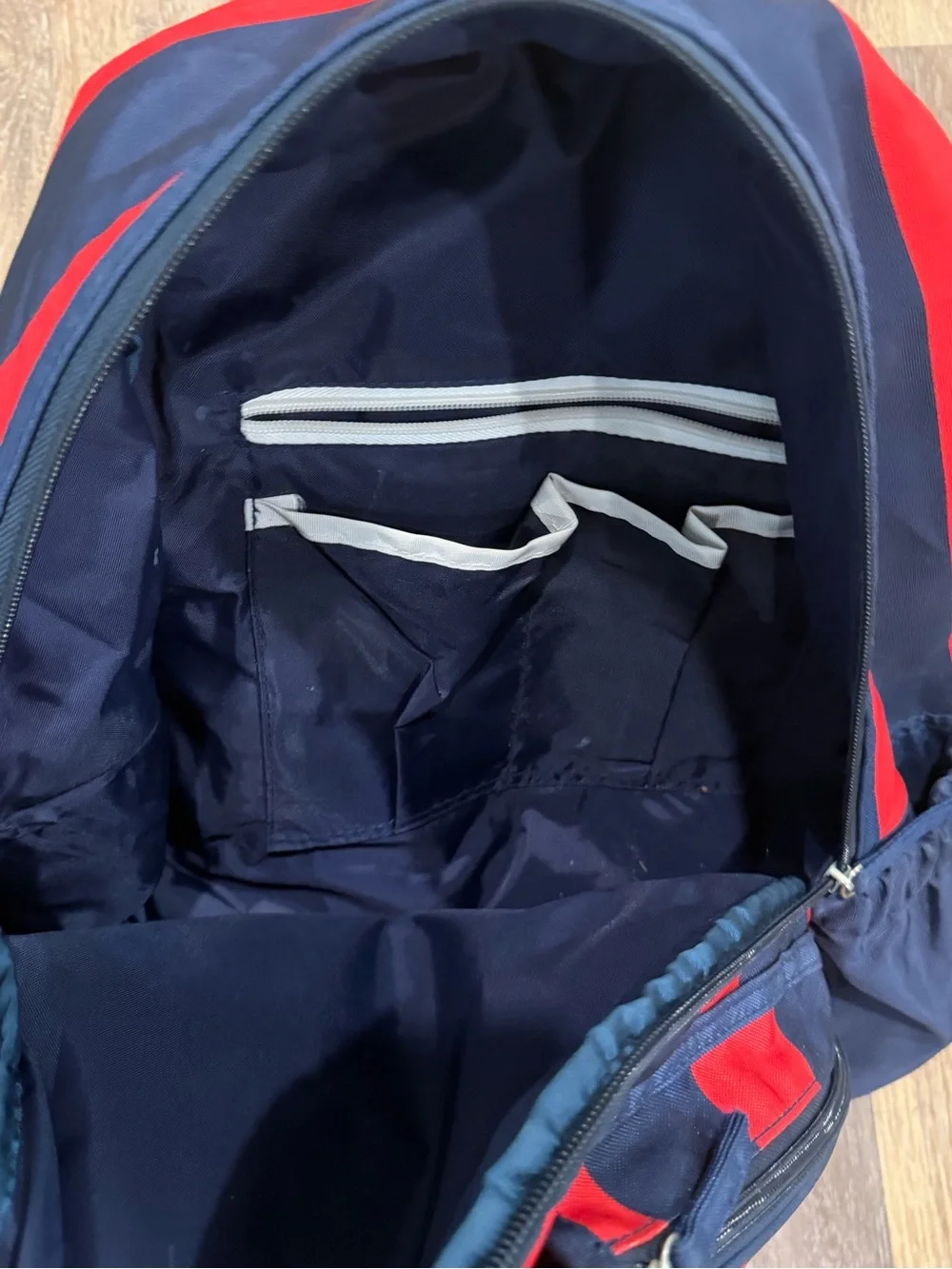 Red and Navy Striped women’s tennis  Backpack
